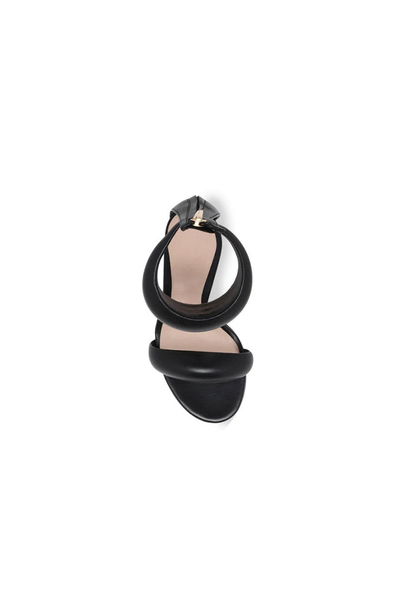 Ankle Strap Leather Stiletto High Heel Sandals