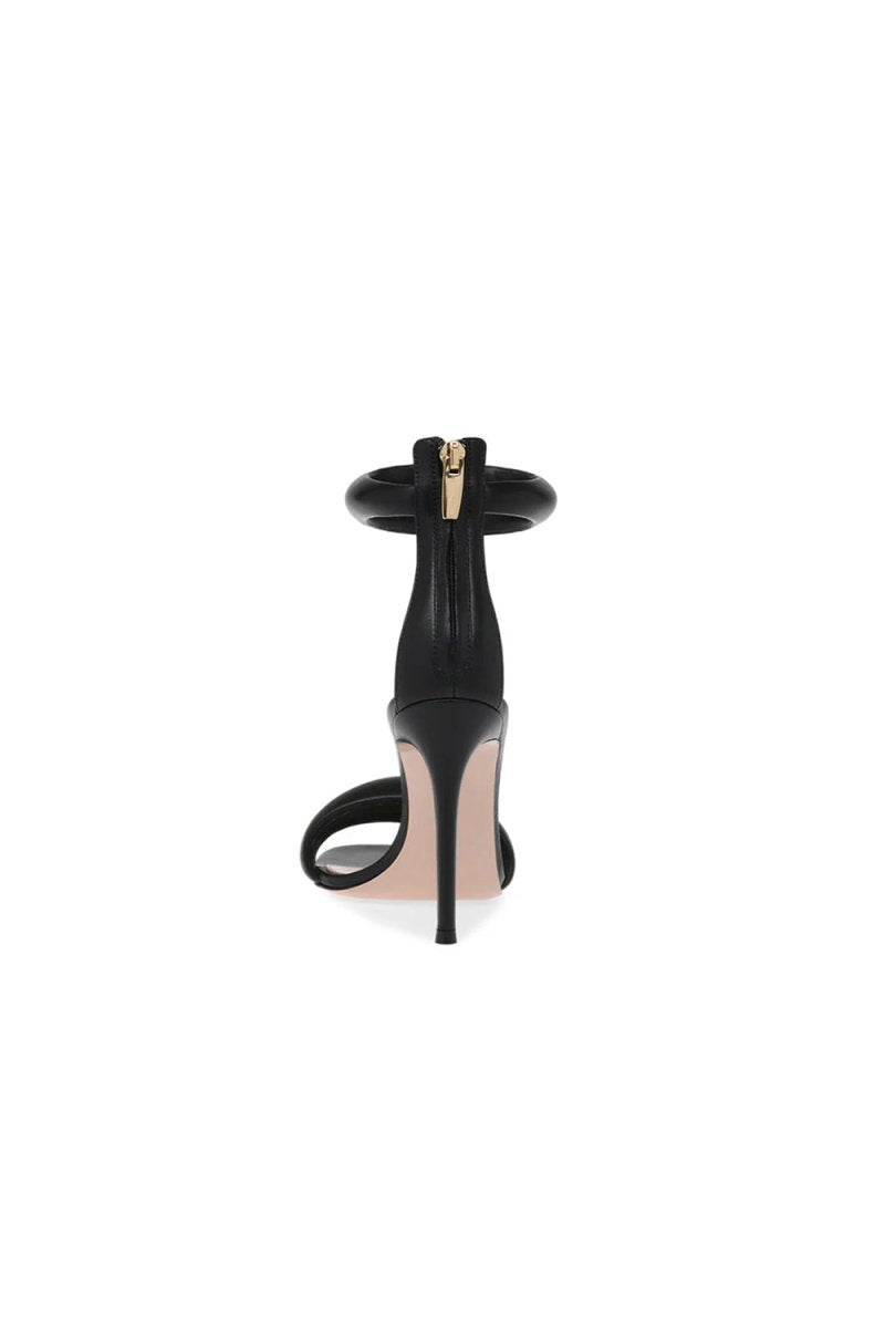 Ankle Strap Leather Stiletto High Heel Sandals