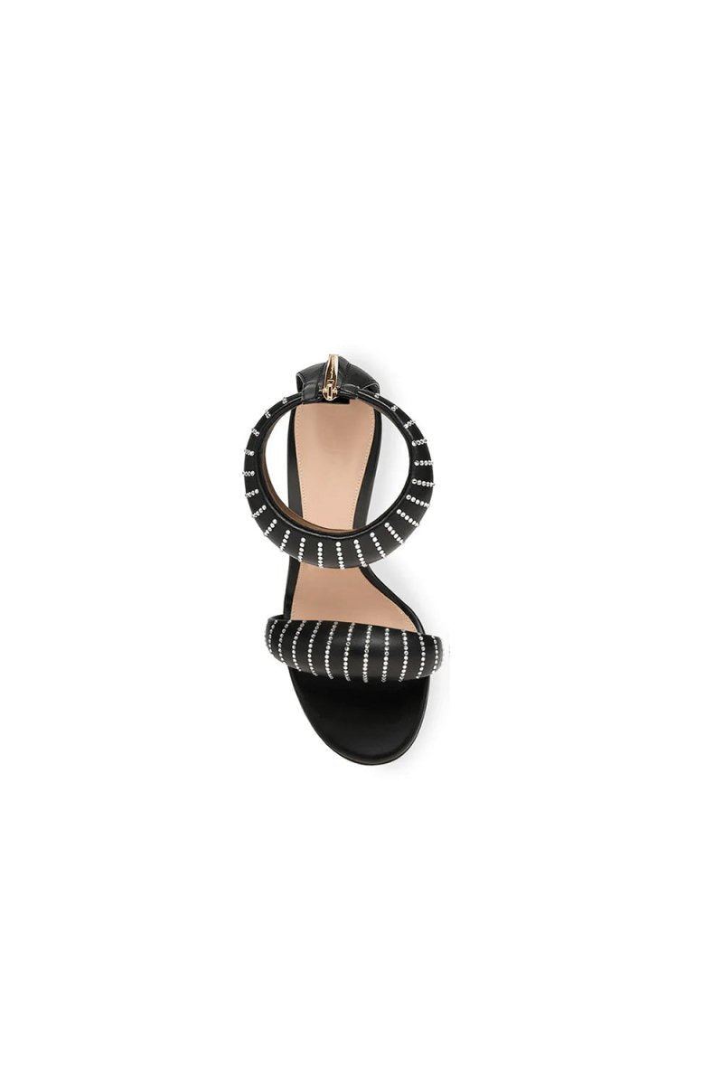 Ankle Strap Leather Stiletto High Heel Sandals