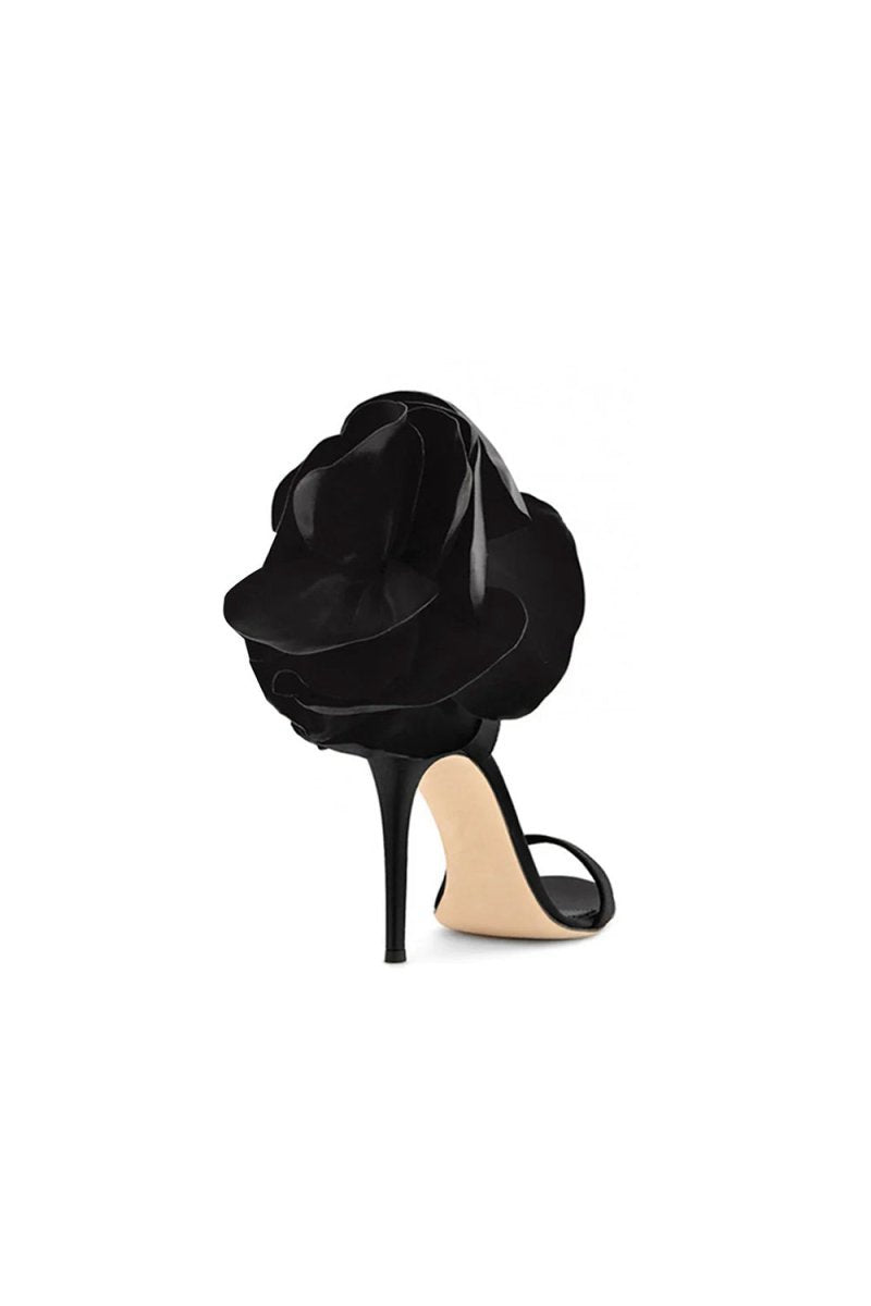 Flower Embellished High Stiletto Heel Sandals