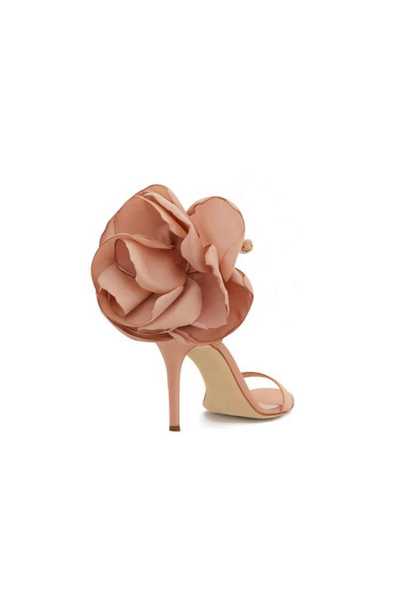 Flower Embellished High Stiletto Heel Sandals