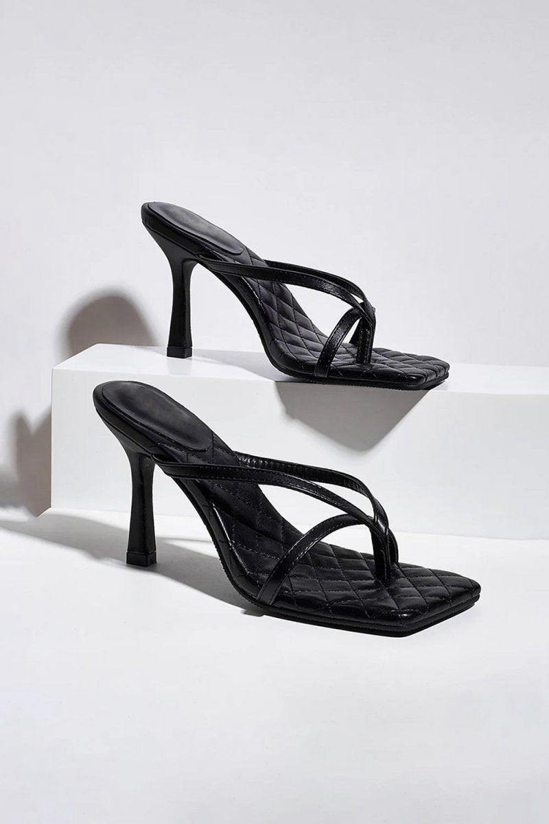 Outdoor Peep Toe Sandals Stiletto Heel Microfiber Leather Fashion Shoes