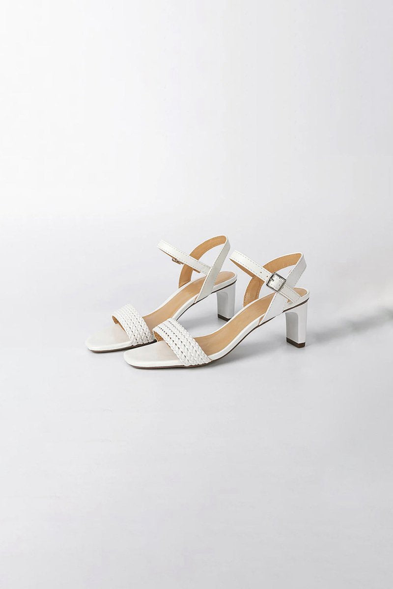 Outdoor Sandals Peep Toe Chunky Heel Fashion Shoes With Buckle Braided Strap