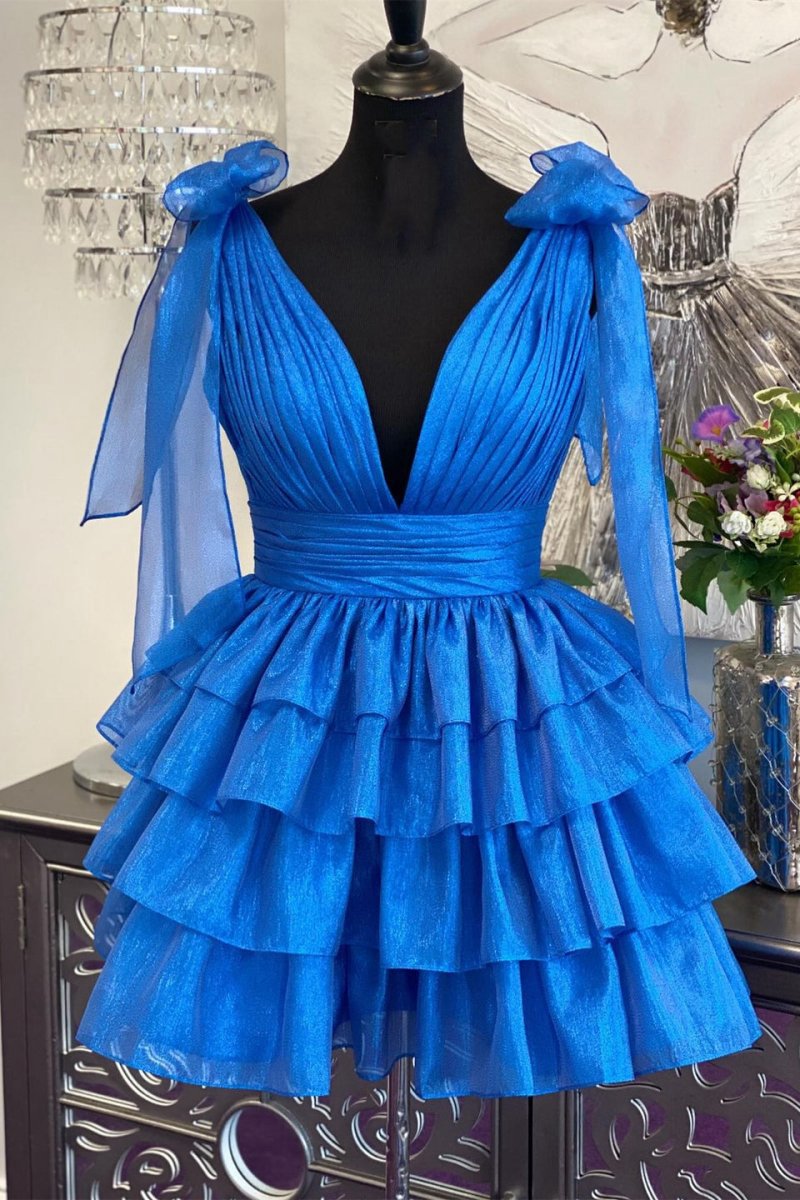 Trendy A-line Tie Homecoming Dresses with Bow