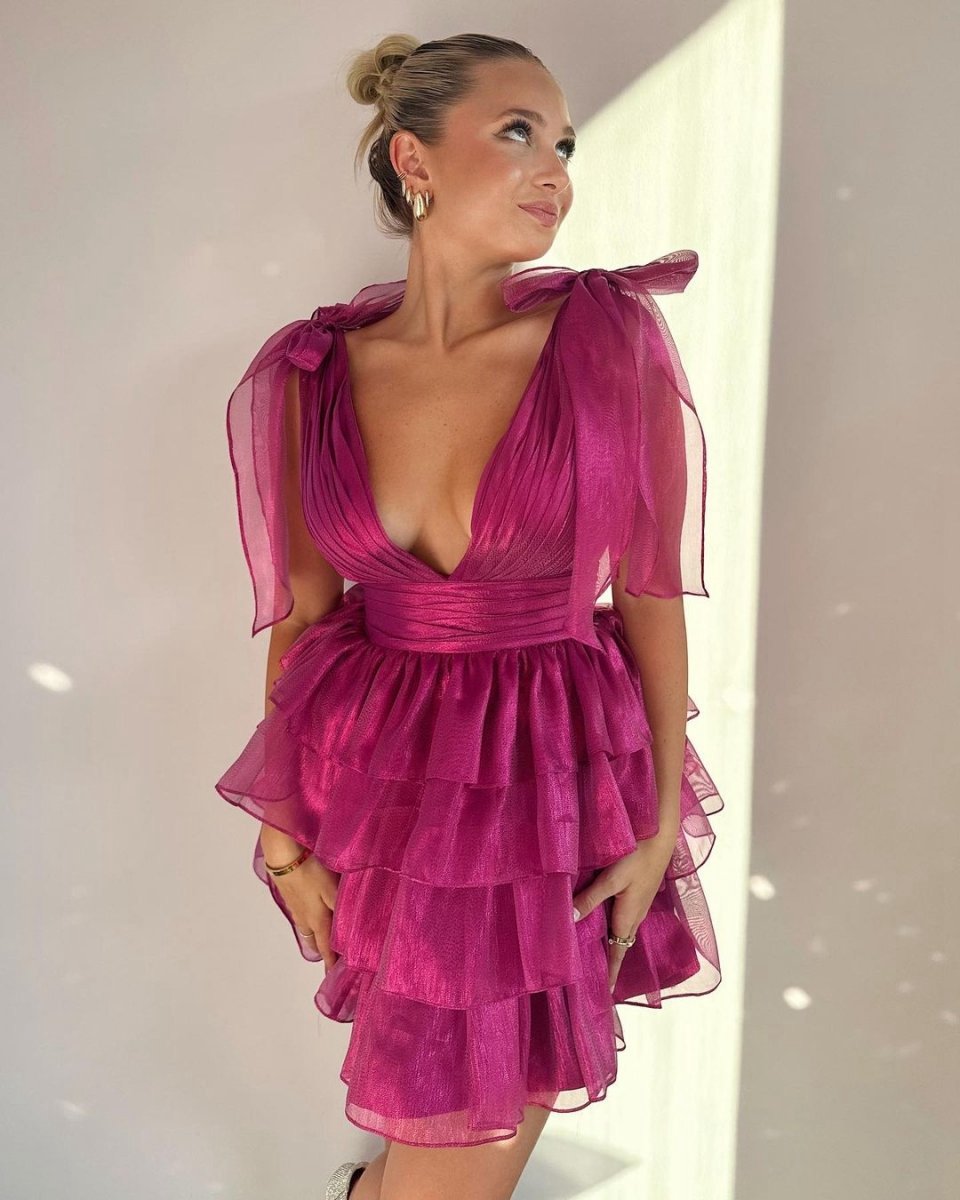 Trendy A-line Tie Homecoming Dresses with Bow