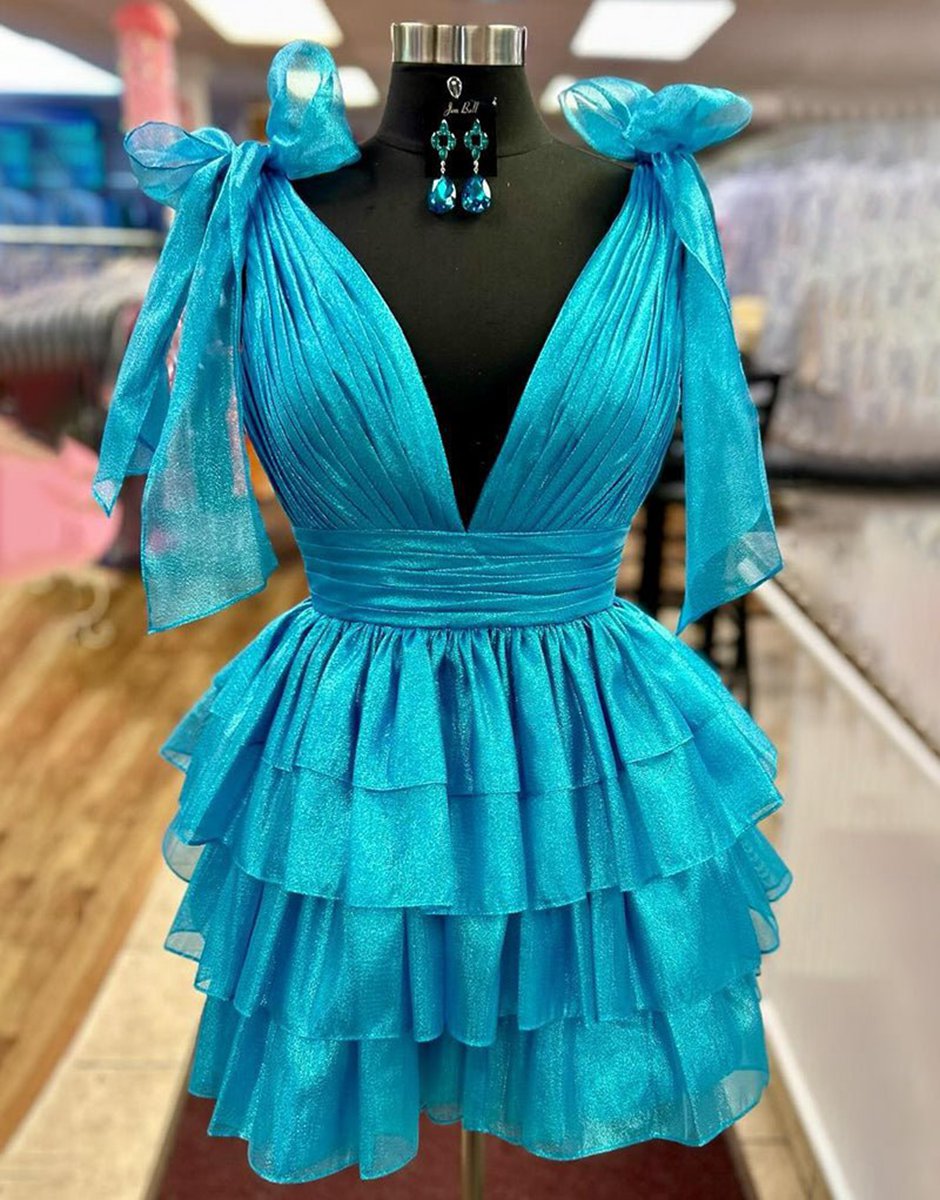 Trendy A-line Tie Homecoming Dresses with Bow