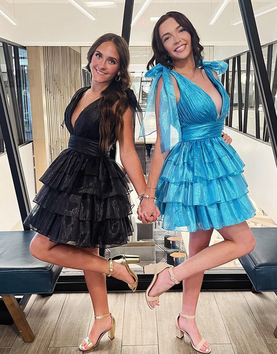 Trendy A-line Tie Homecoming Dresses with Bow
