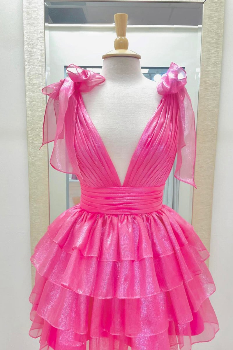 Trendy A-line Tie Homecoming Dresses with Bow
