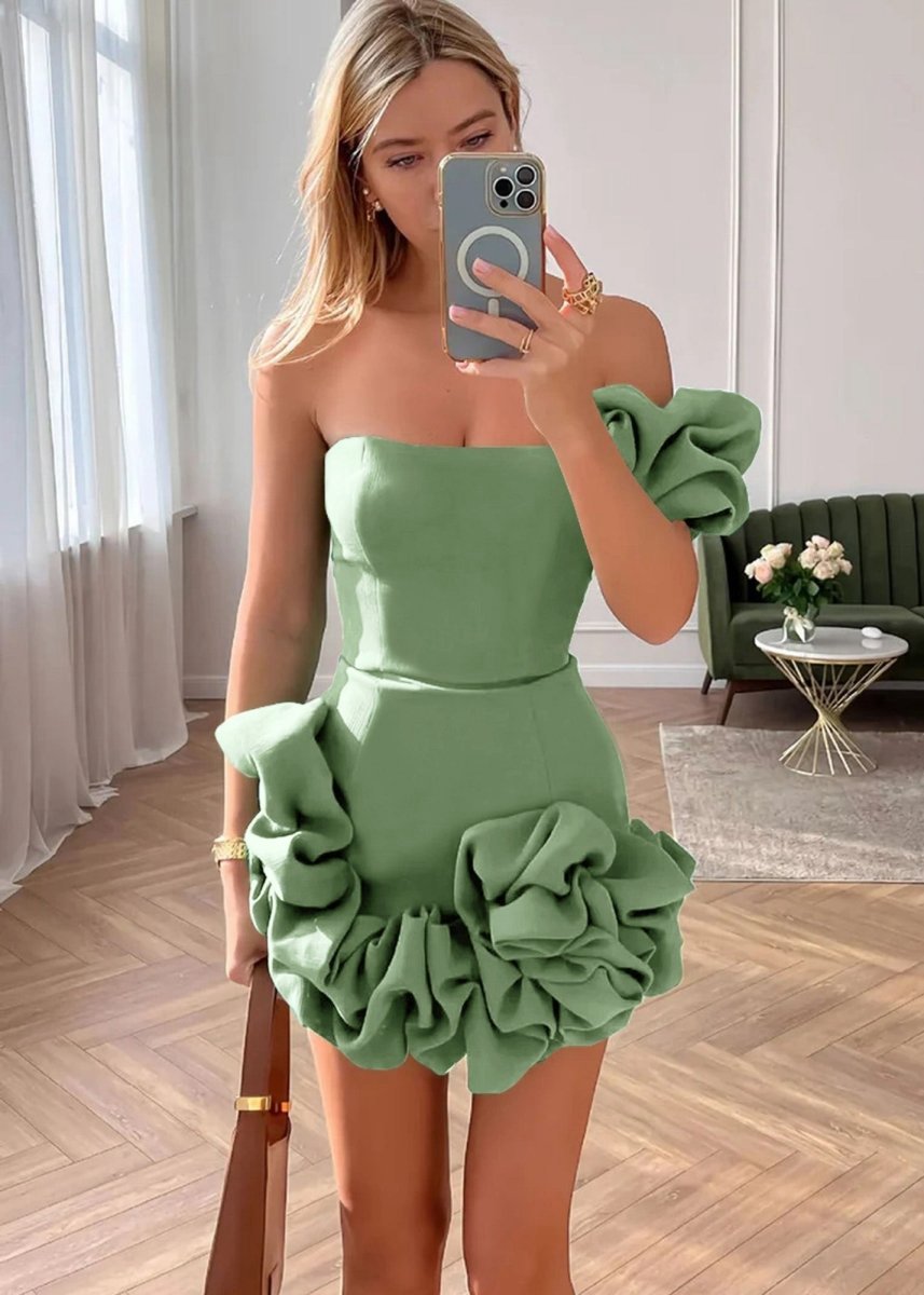 Strapless Bodycon Homecoming Dresses with Ruffles