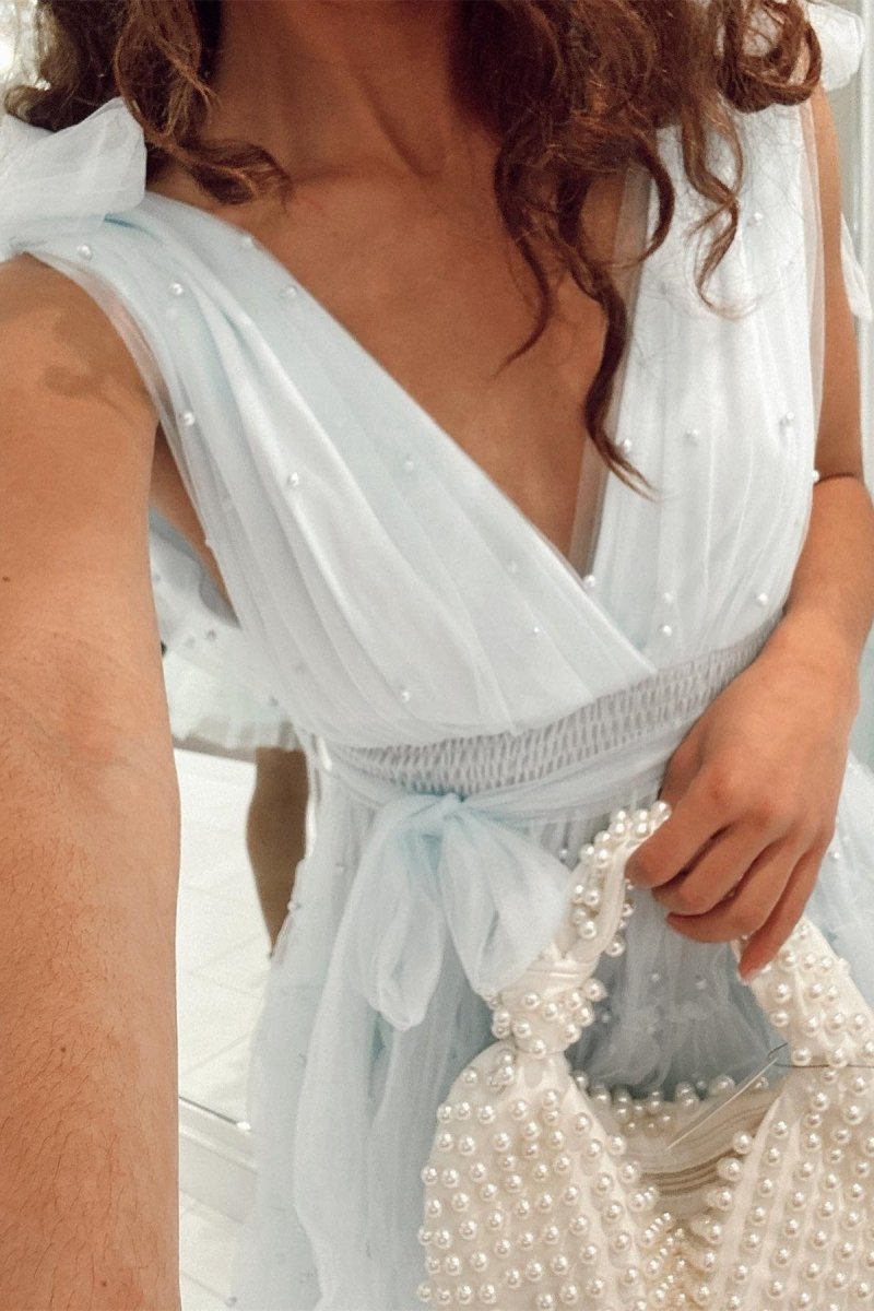 Tulle A-line Homecoming Dresses with Pearls