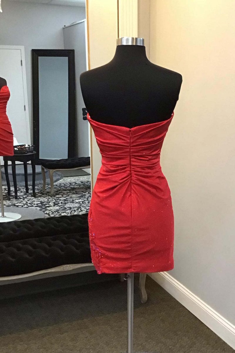 Glitter Sweetheart Tight Short Homecoming Dresses with Appliques