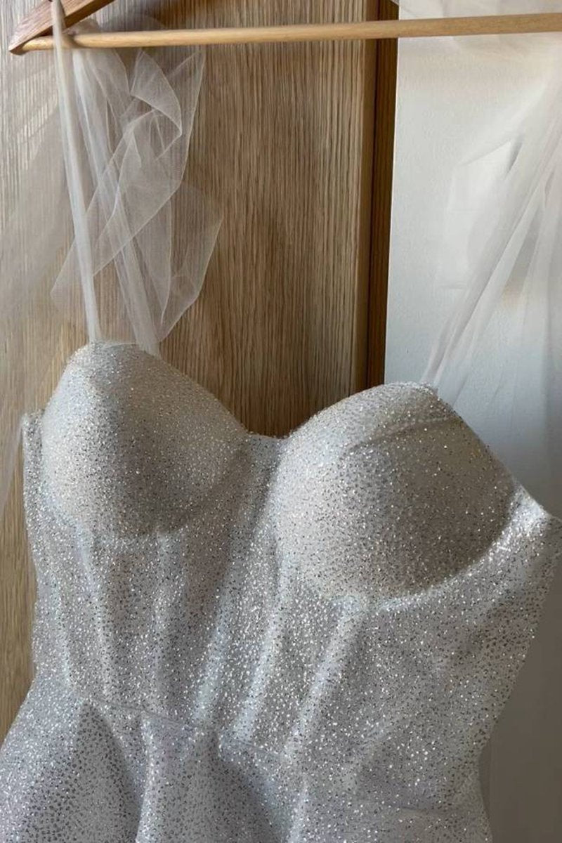 Tie Shoulder Spraying A-line Short Party Dresses