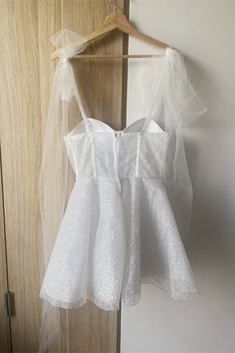 Tie Shoulder Spraying A-line Short Party Dresses