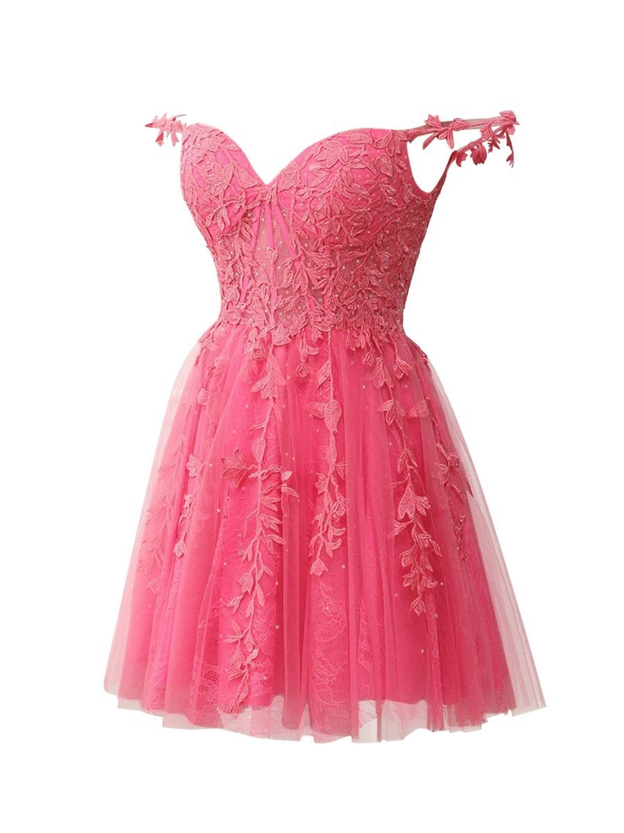 A-line Sweetheart Mint Appliques Short Homecoming Dresses