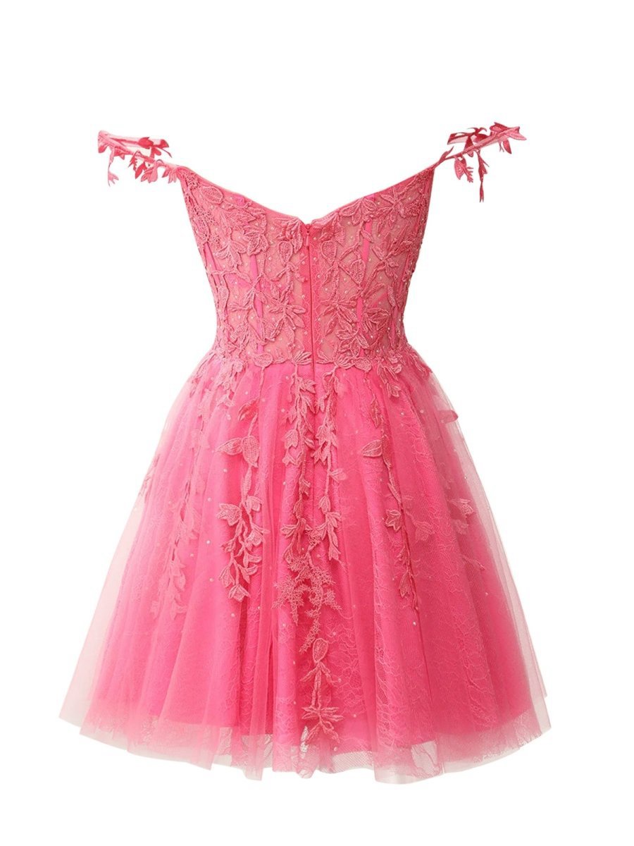 A-line Sweetheart Mint Appliques Short Homecoming Dresses