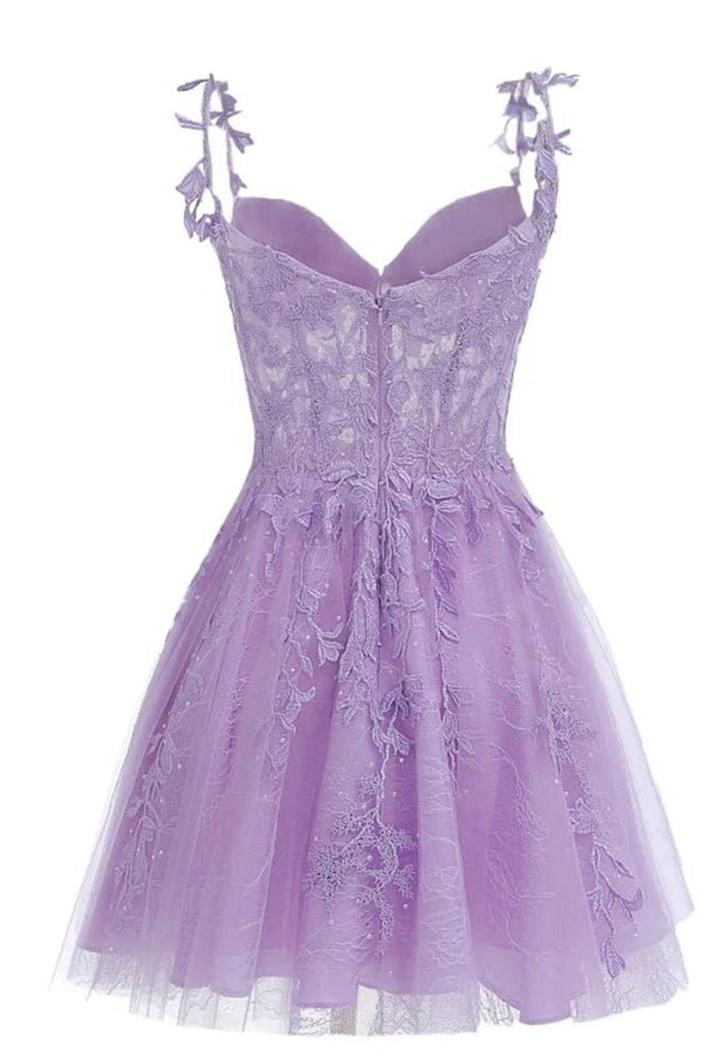 A-line Sweetheart Mint Appliques Short Homecoming Dresses