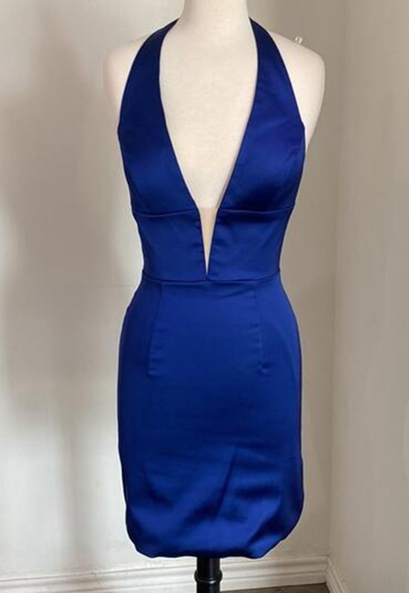 Simple Deep V-Neck Homecoming Dresses