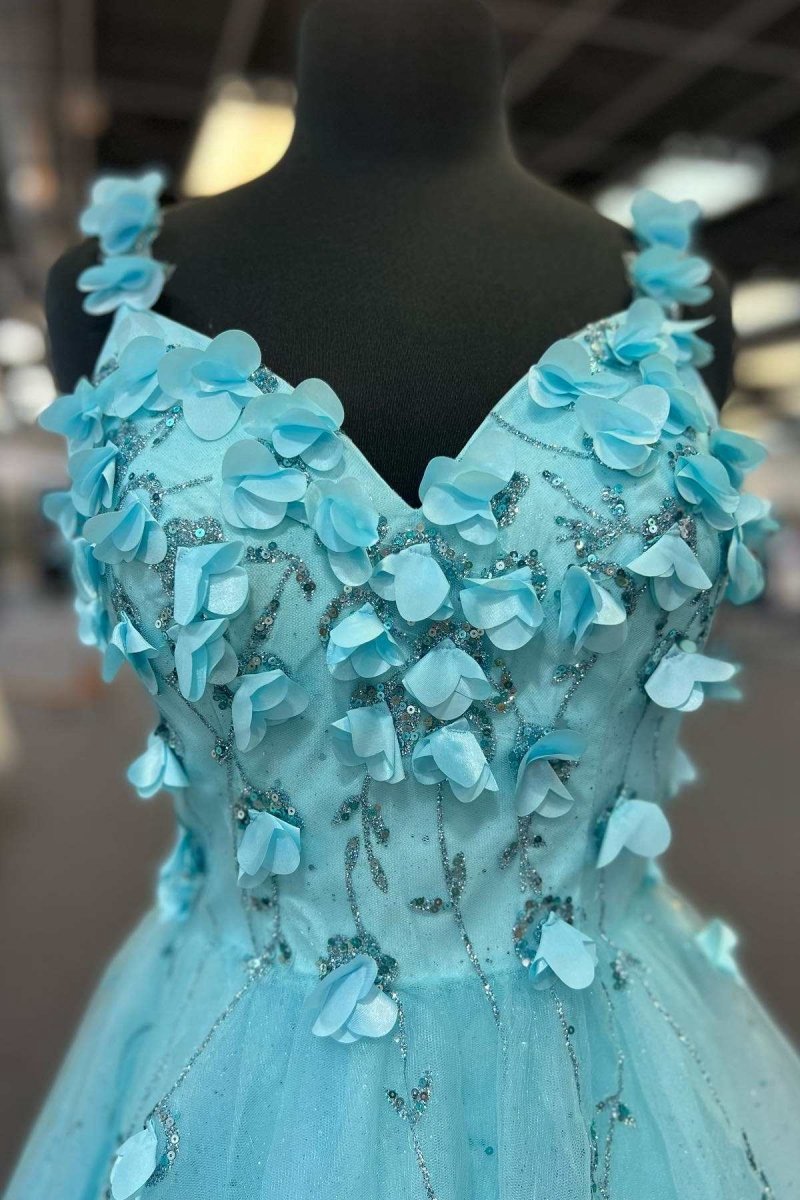 Tiffany 3D Floral Lace Sweetheart Backless A-line Short Party Dresses