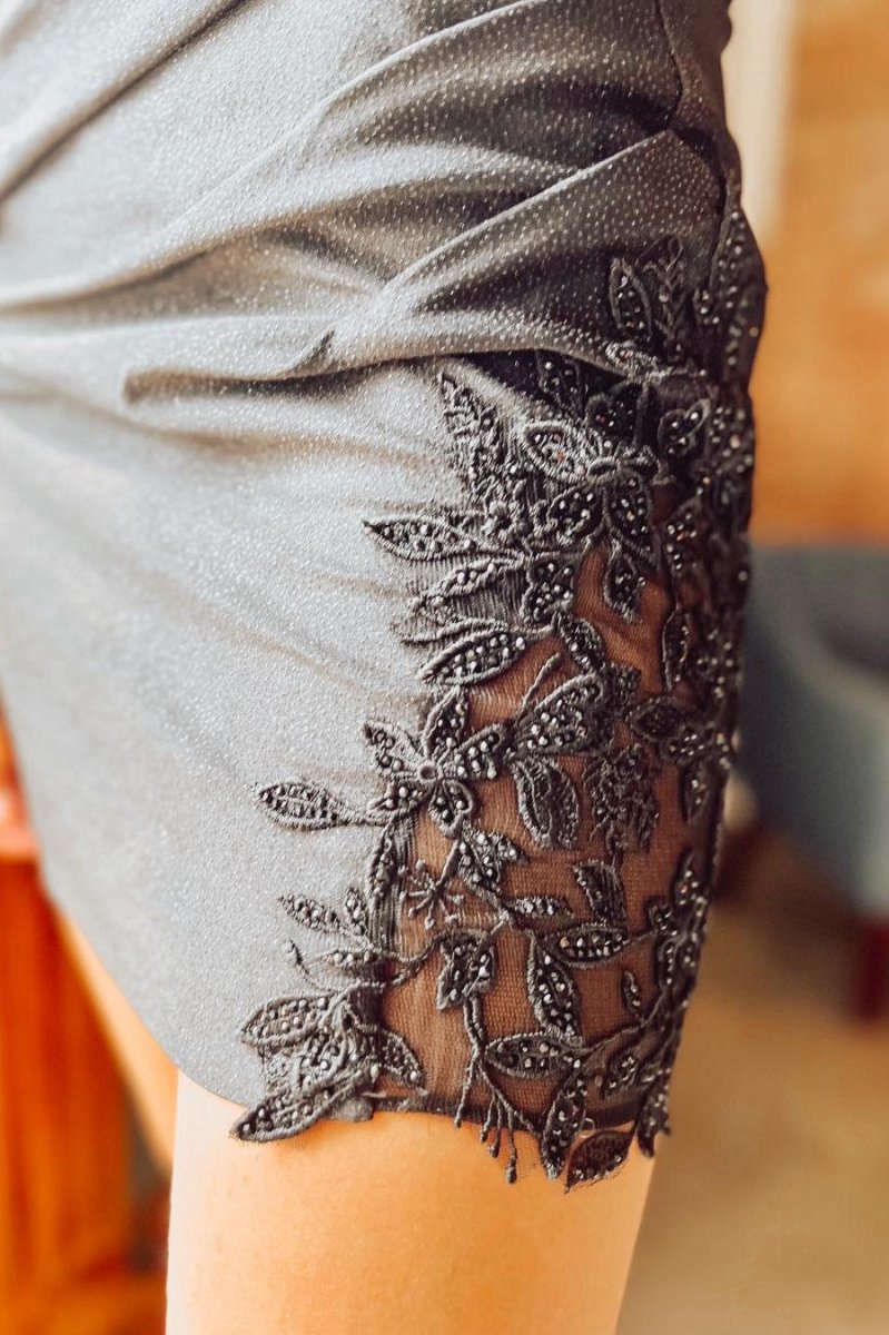 Sweetheart Fitted Short Dresses with Floral Lace