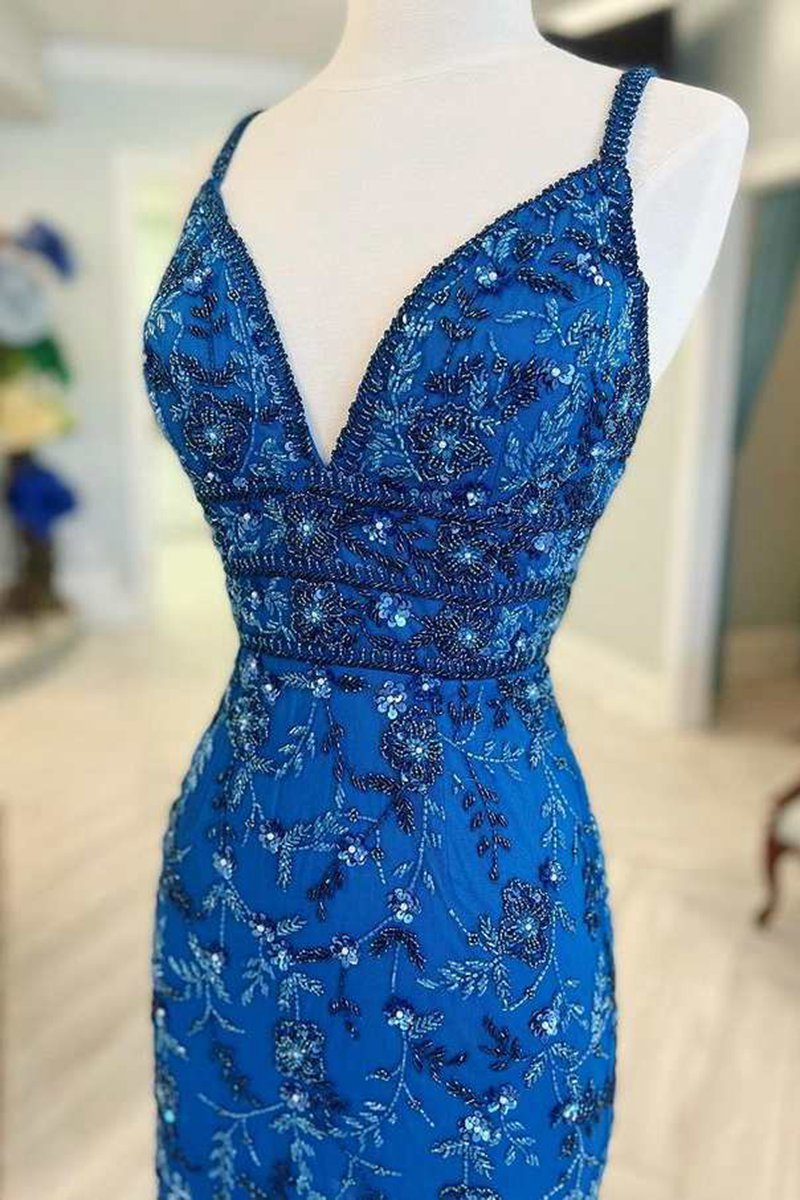 Floral Lace Beaded Lace-Up Back Cocktail Dresses