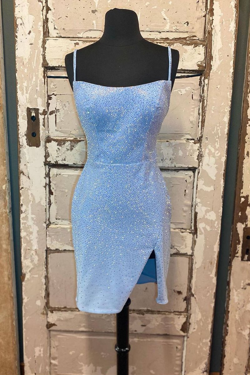Short Tight Homecoming Dresses with Lace Up