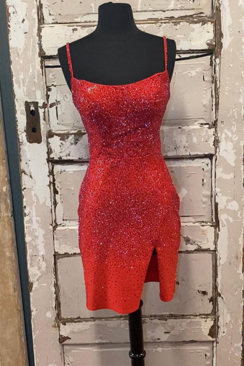 Short Tight Homecoming Dresses with Lace Up