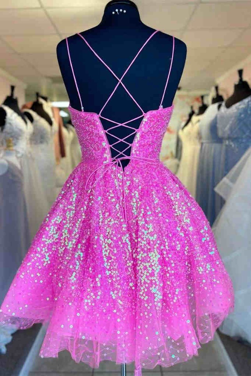 Sequins A-line Homecoming Dresses
