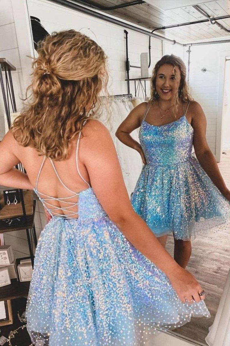 Sequins A-line Homecoming Dresses
