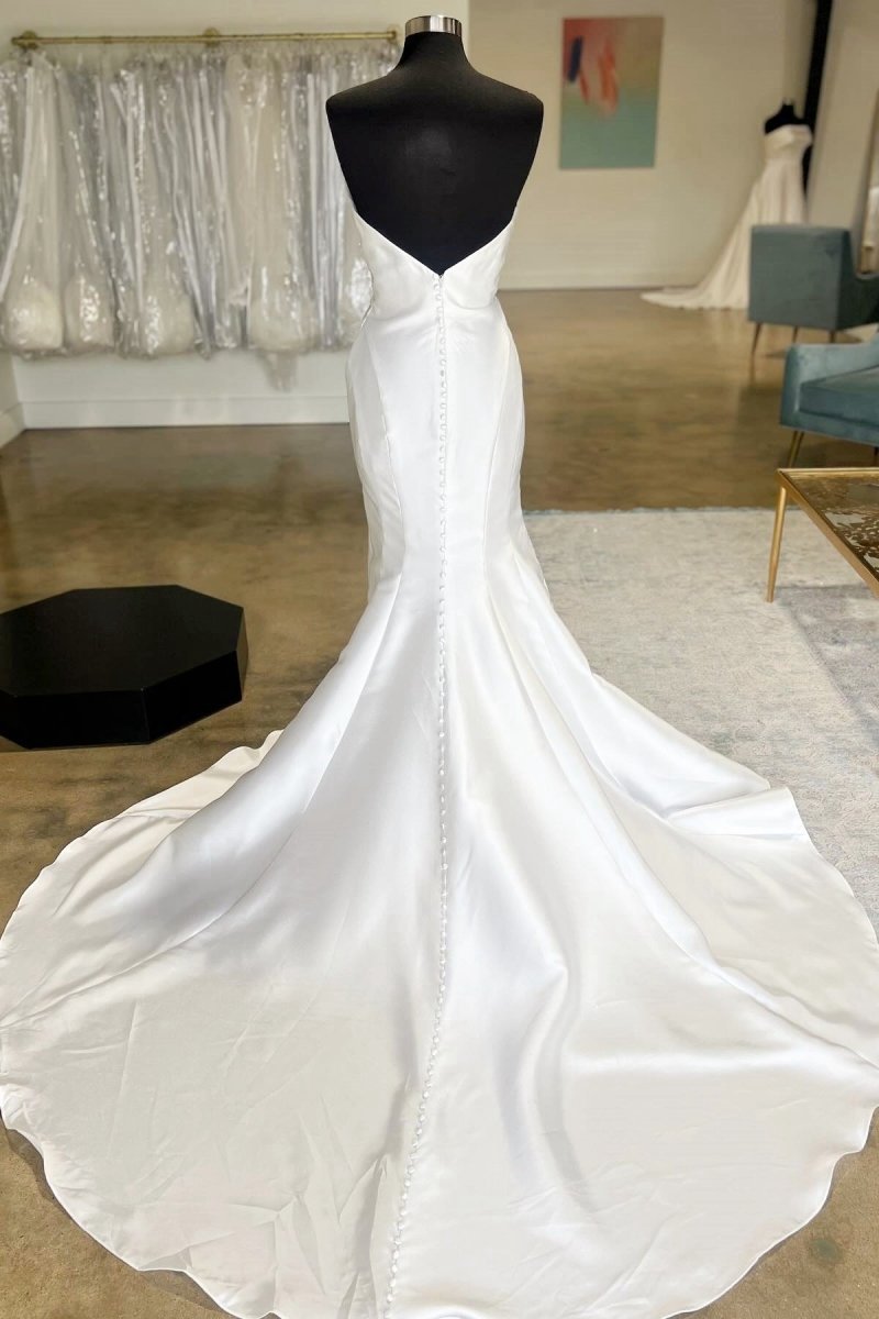Surplice Mermaid Long Wedding Gown