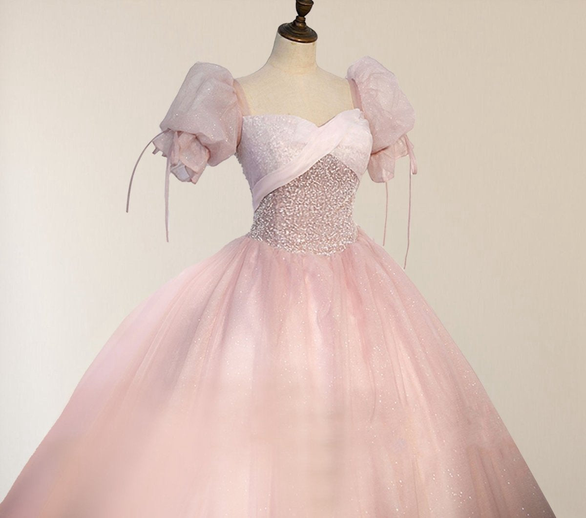 Ball-Gown Tulle Sweetheart Floor-Length Graduation Birthday Party Dresses with Sequined