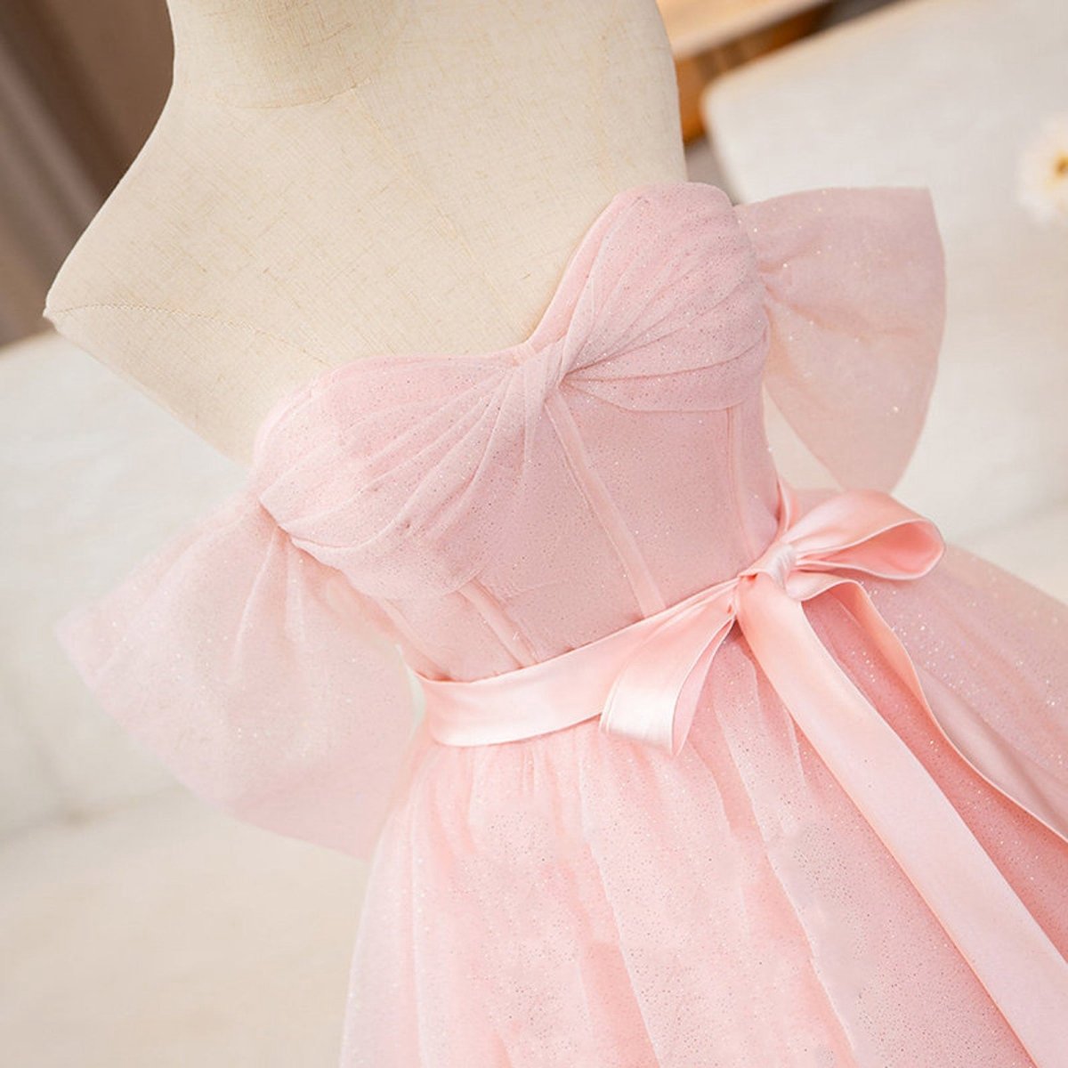 A-line Tulle Sweetheart Floor-Length Wedding Dresses with Sashes