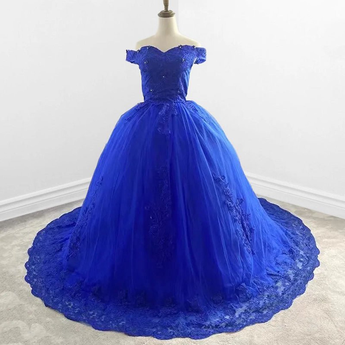 Lace Off the Shoulder Quinceanera Dresses with Flowers