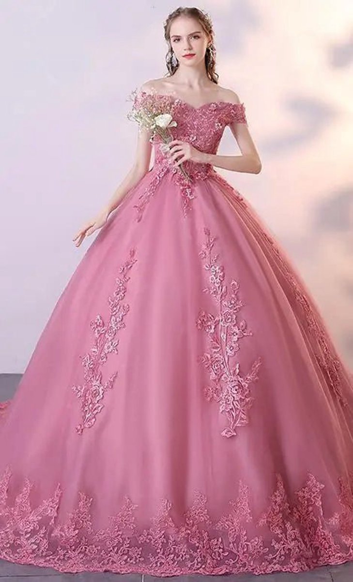Lace Off the Shoulder Quinceanera Dresses with Flowers