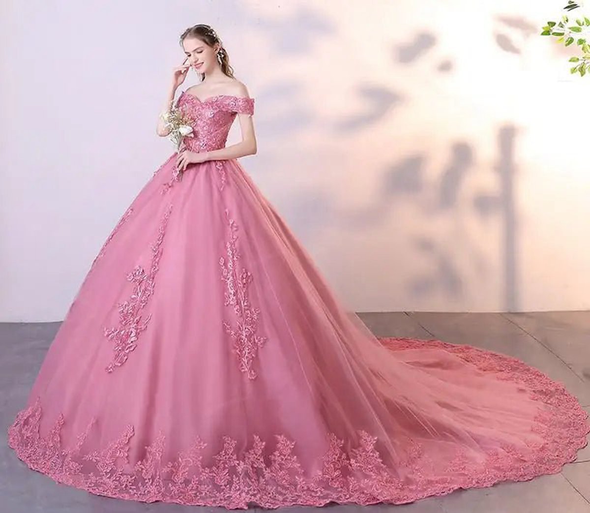 Lace Off the Shoulder Quinceanera Dresses with Flowers