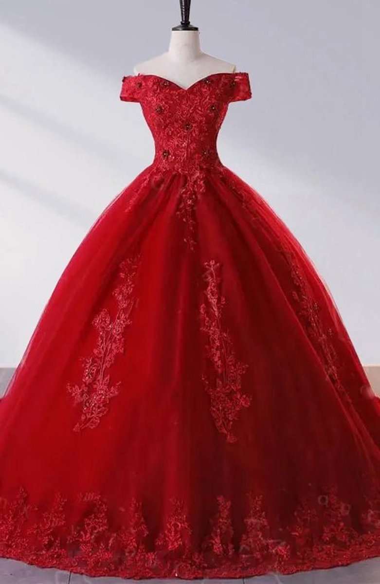 Lace Off the Shoulder Quinceanera Dresses with Flowers