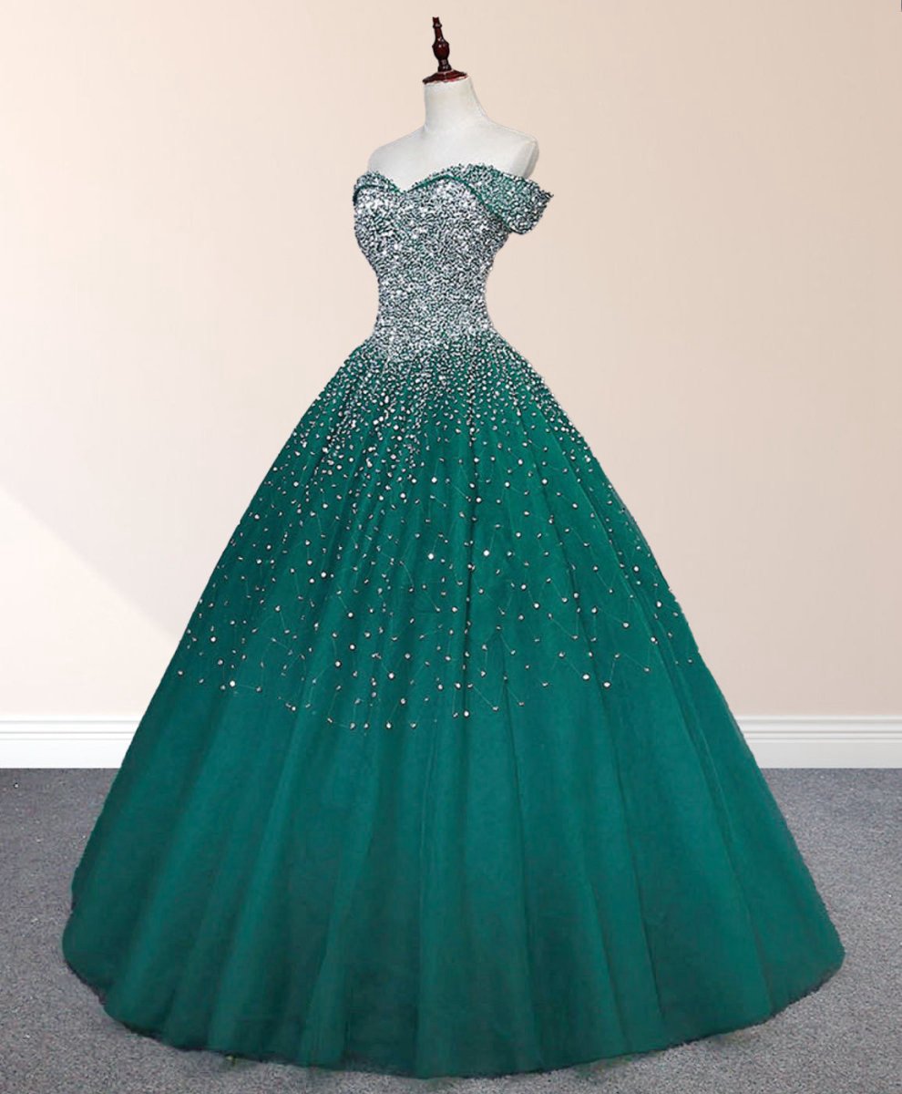 Sequin Prom Dresses Beaded Quinceanera Dresses