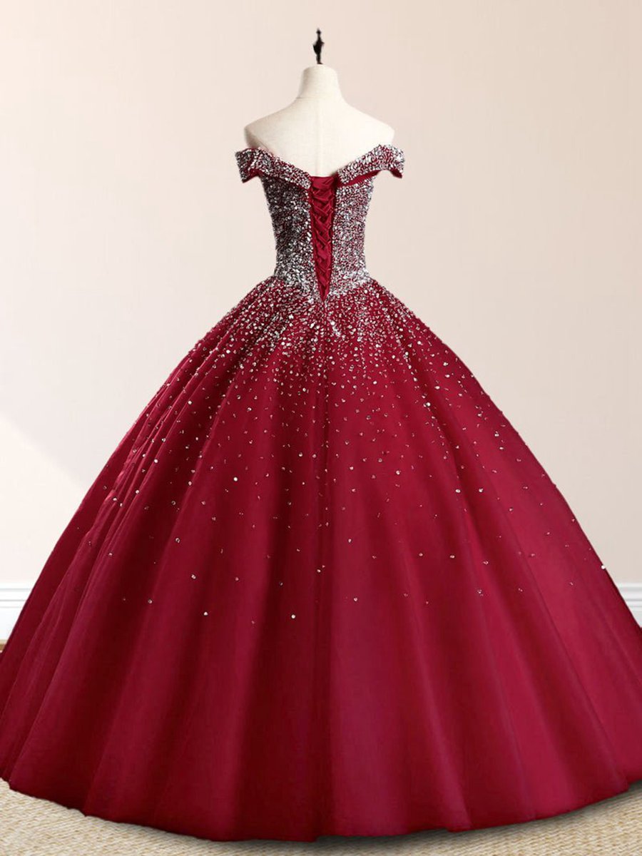Sequin Prom Dresses Beaded Quinceanera Dresses