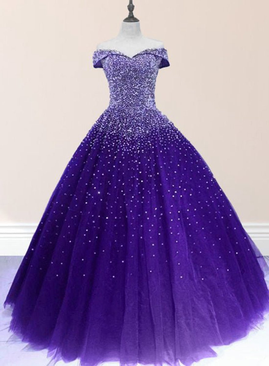 Sequin Prom Dresses Beaded Quinceanera Dresses