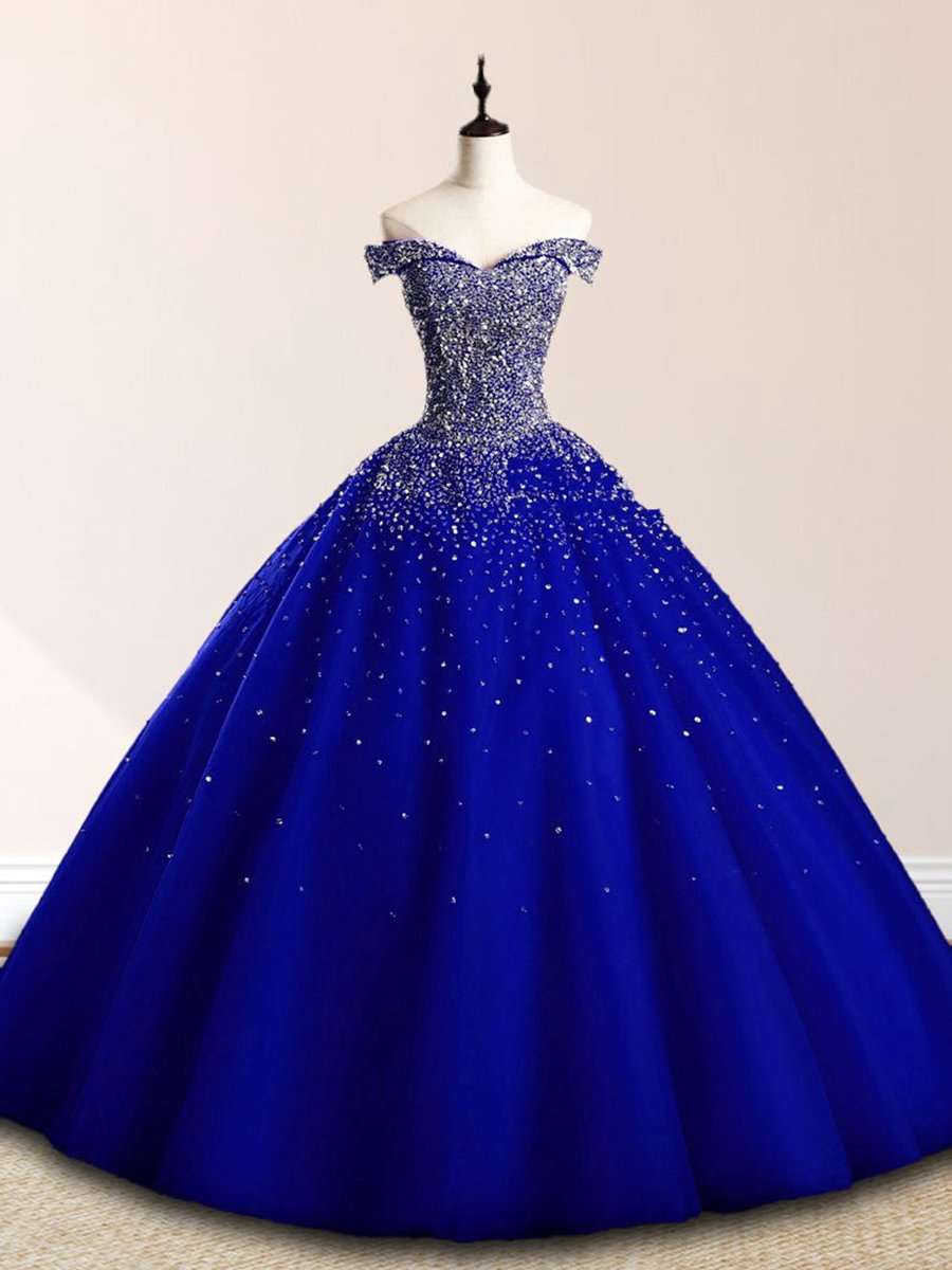 Sequin Prom Dresses Beaded Quinceanera Dresses