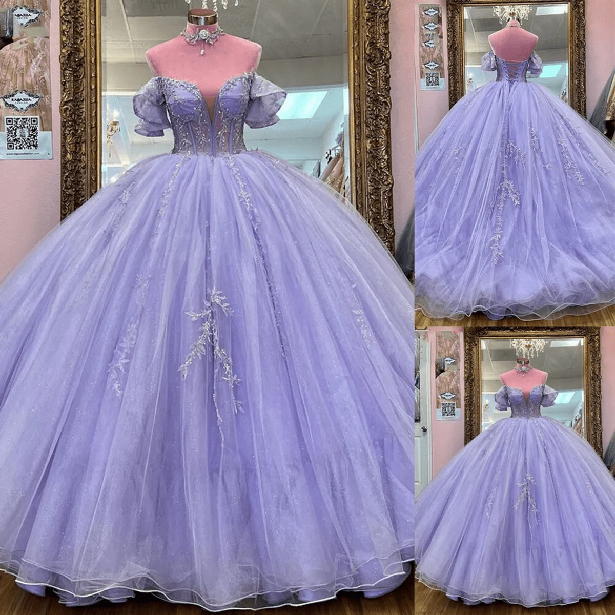 Beaded Tulle Quinceanera Dresses Ball Gown Dresses