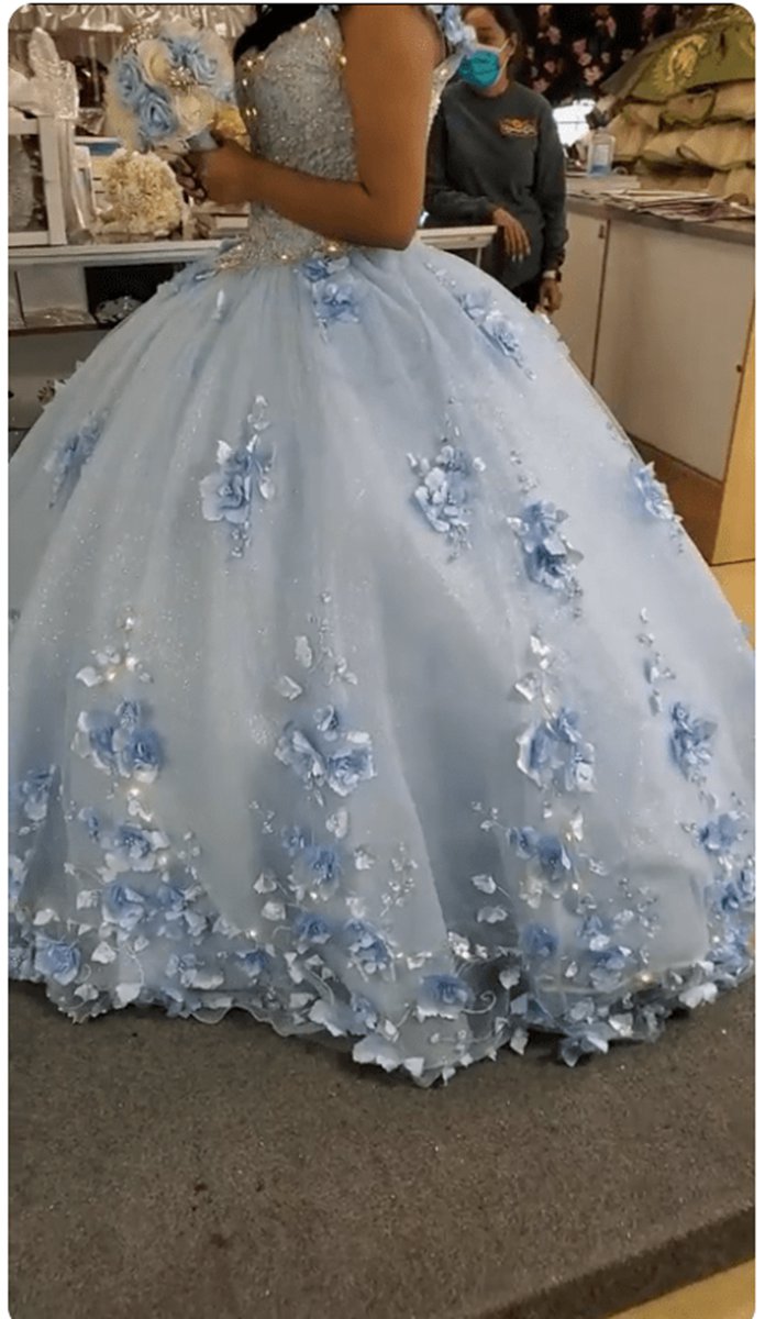Long Dresses 3D Applique Off Shoulder Ball Gown Quinceanera Dresses