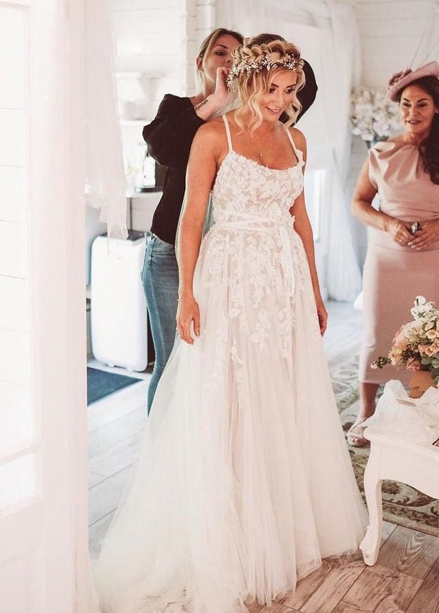 Boho Lace Wedding Dresses A-line Princess