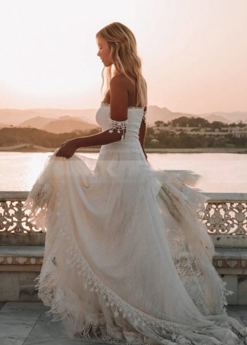 Bohemia Star tassel Chic Lace Wedding Dresses