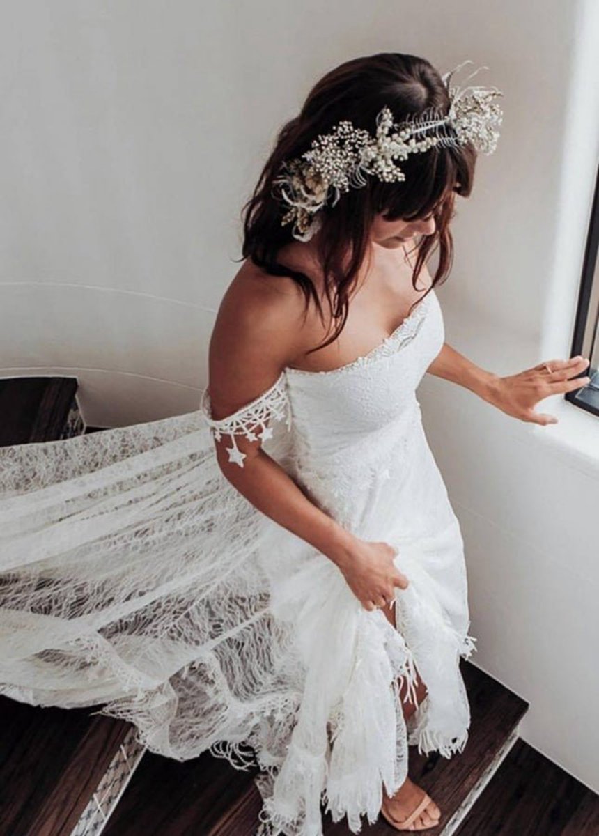 Bohemia Star tassel Chic Lace Wedding Dresses