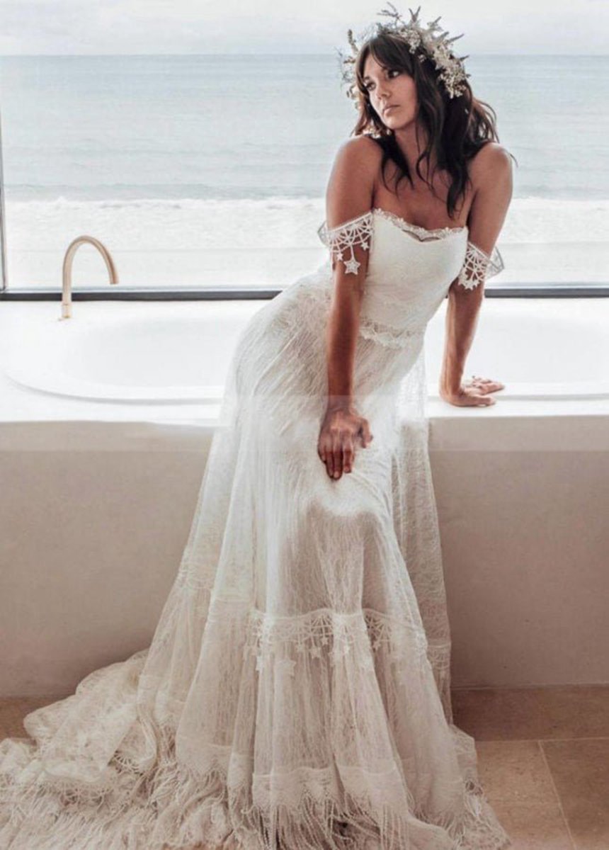 Bohemia Star tassel Chic Lace Wedding Dresses