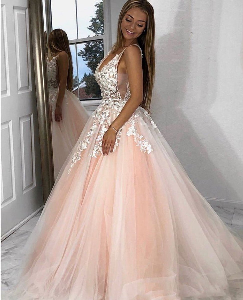 Turquoise Lace Applique Ball Gown Long Ball Gowns Quinceanera Dresses