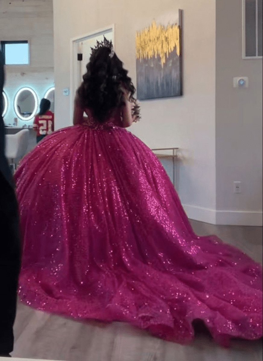 Sleeveless Sequin Quinceanera Dresses