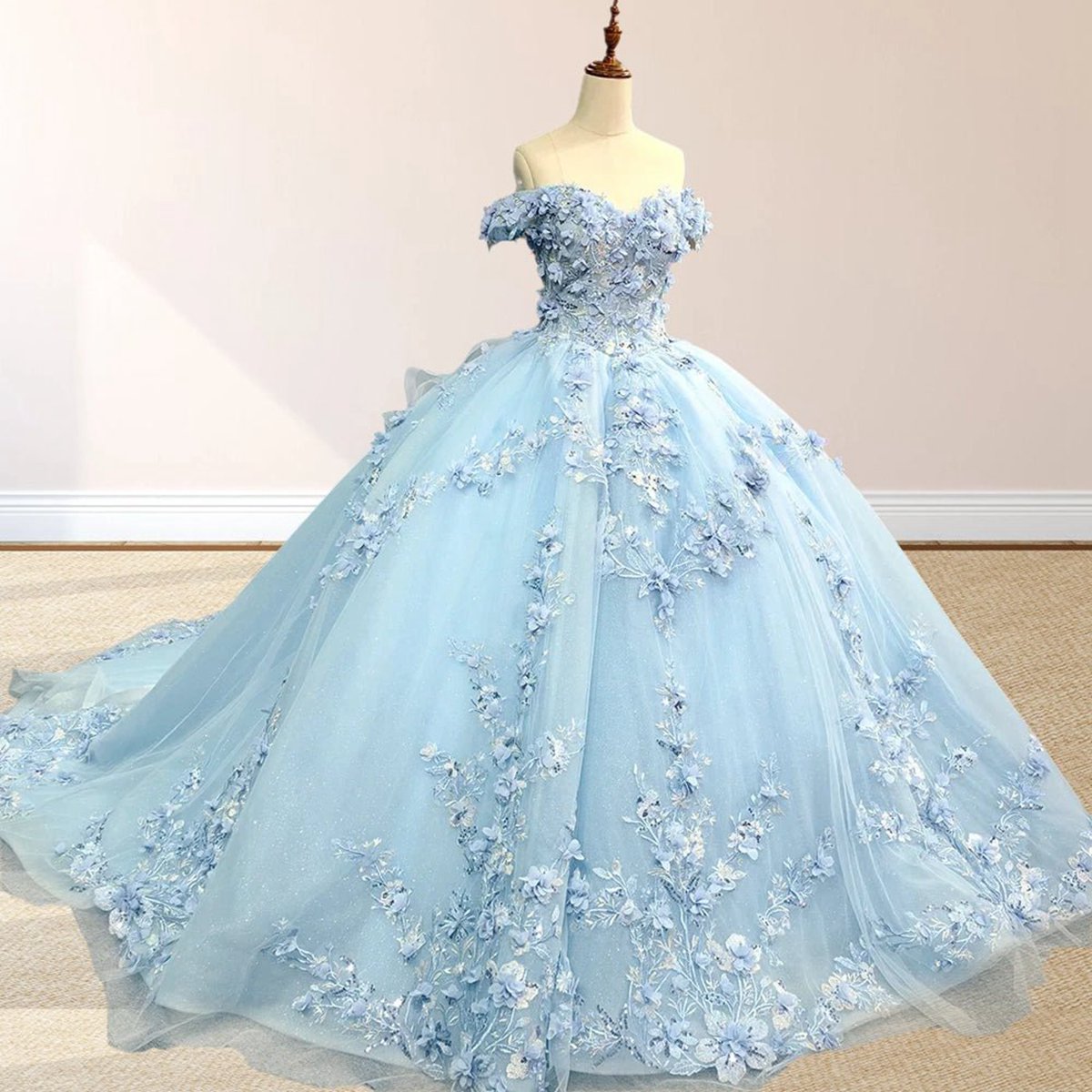 Lace Princess Appliqued Quinceanera Dresses