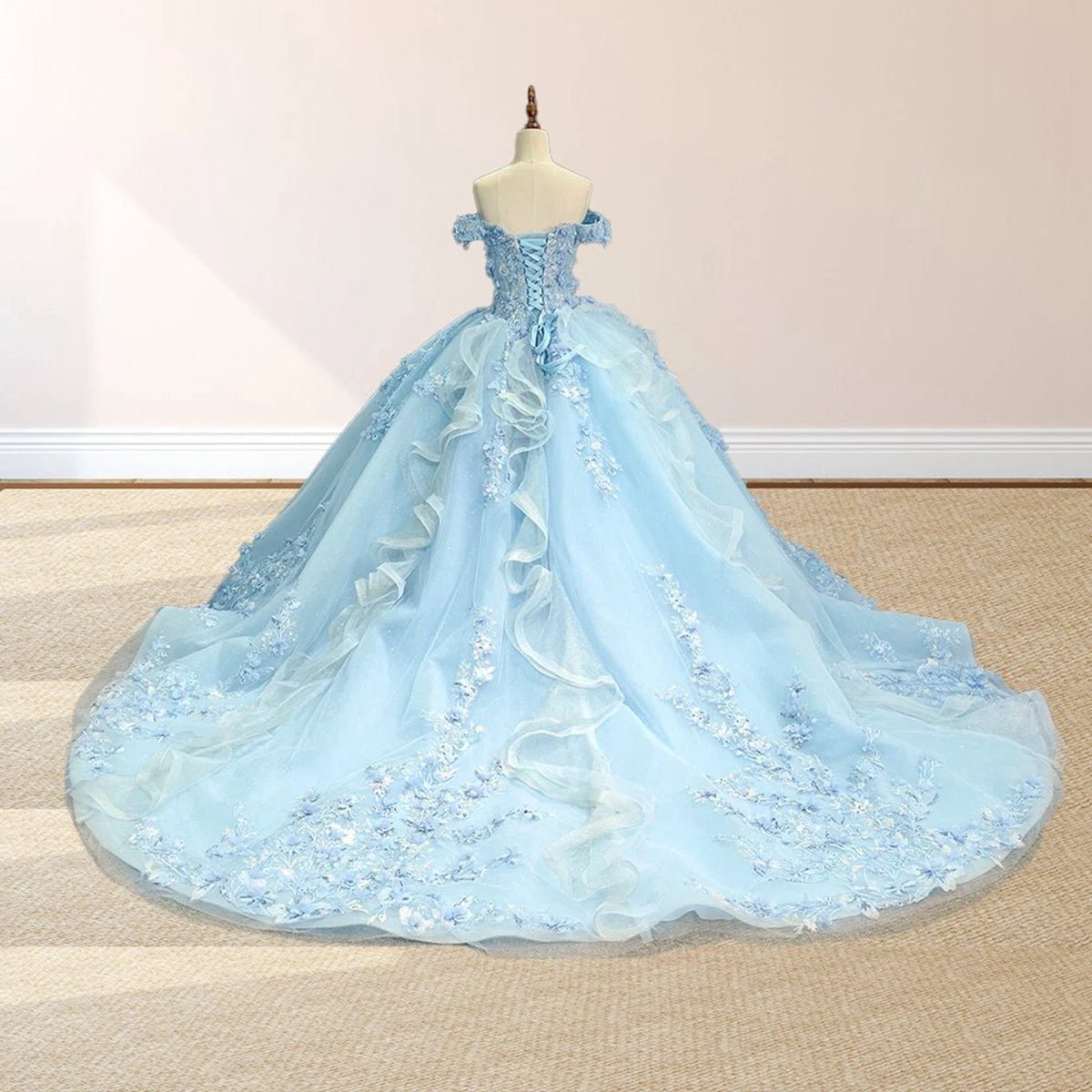 Lace Princess Appliqued Quinceanera Dresses