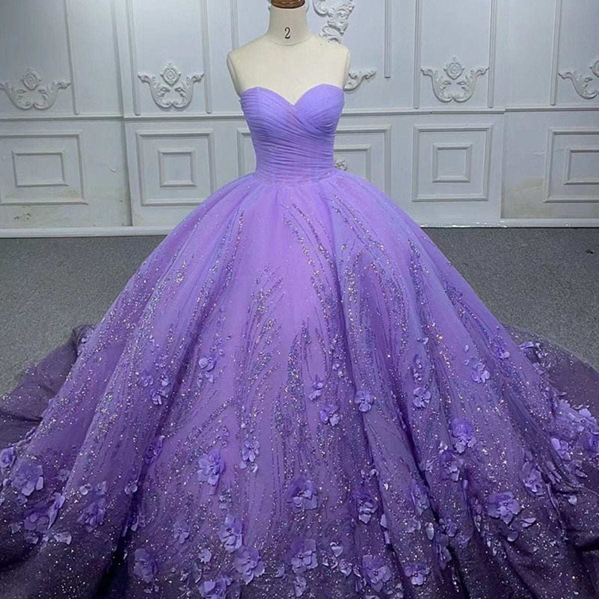A-line Lace Sweetheart with Corset Back Quinceanera Dresses